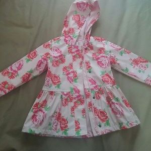 Pink rose raincoat